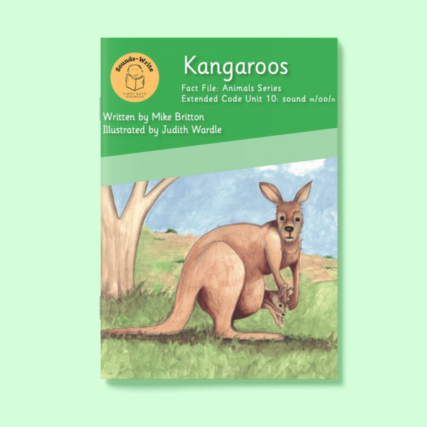 Cover for 'Kangaroos' Fact File: Animals Series Initial Code Unit 10: sound m/oo/n.