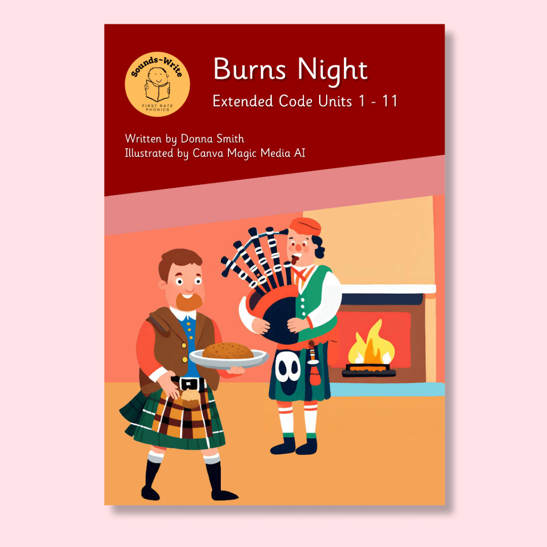 Book cover for 'Burns Night' resource Extended Code Units 1- 11