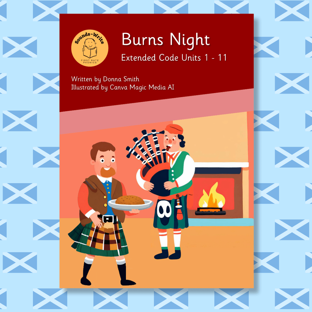 Book cover for 'Burns Night' resource Extended Code Units 1- 11