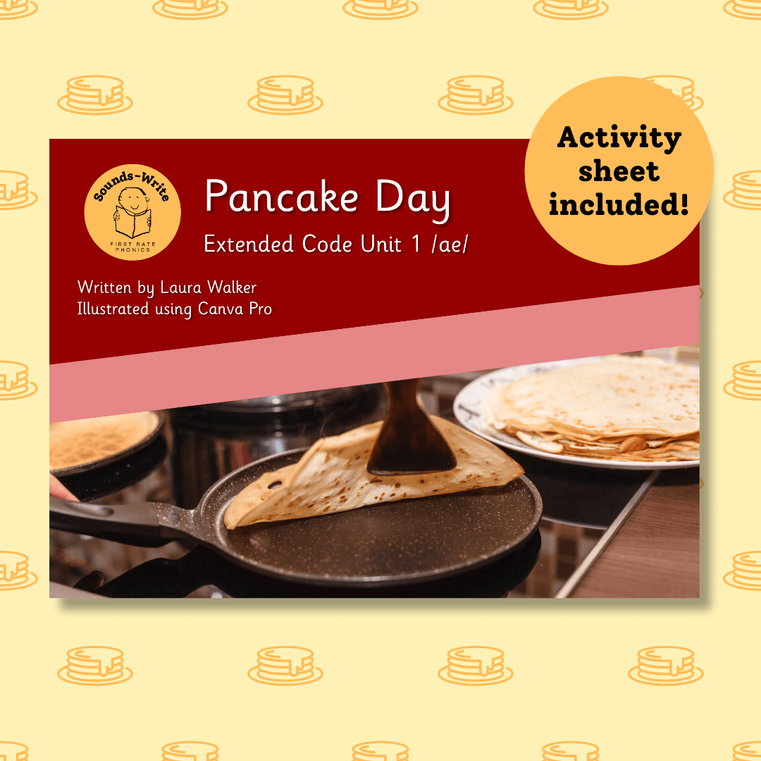 Book cover for 'Pancake Day' resource Extended Code Unit 1 /ae/