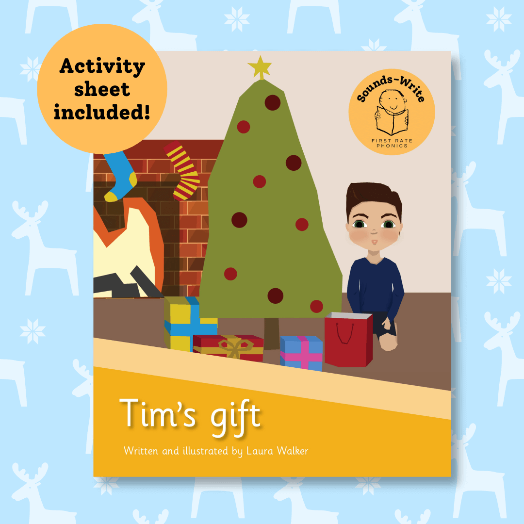 Book cover for 'Tim's Gift'. Activity sheet included.