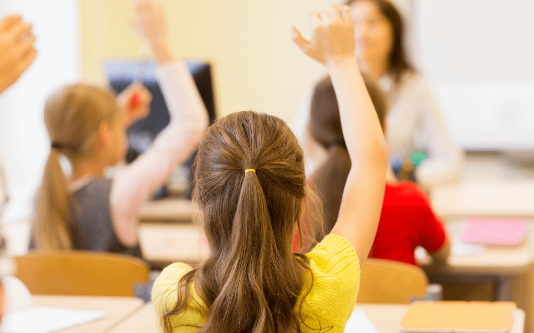 Image of child putting hand up