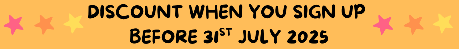 Discount mobile banner DISCOUNT WHEN YOU SIGN UP BEFORE 31ST JULY 2025